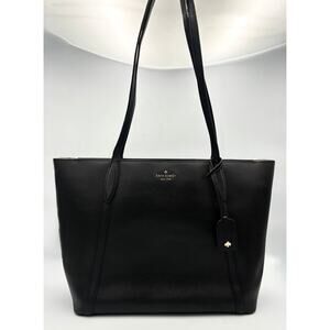 Kate Spade Black Leather Tote | Large Crossgrain Shoulder Bag | Everyday Purse